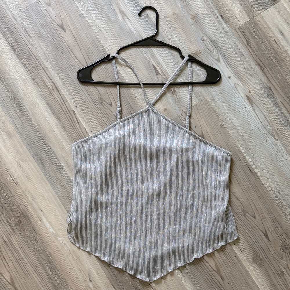 No Boundaries Silver Strappy Camisole
